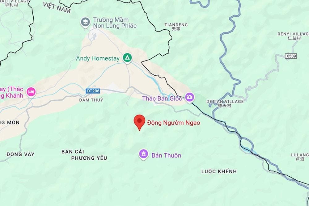 Location of Nguom Ngao Cave on Google Maps